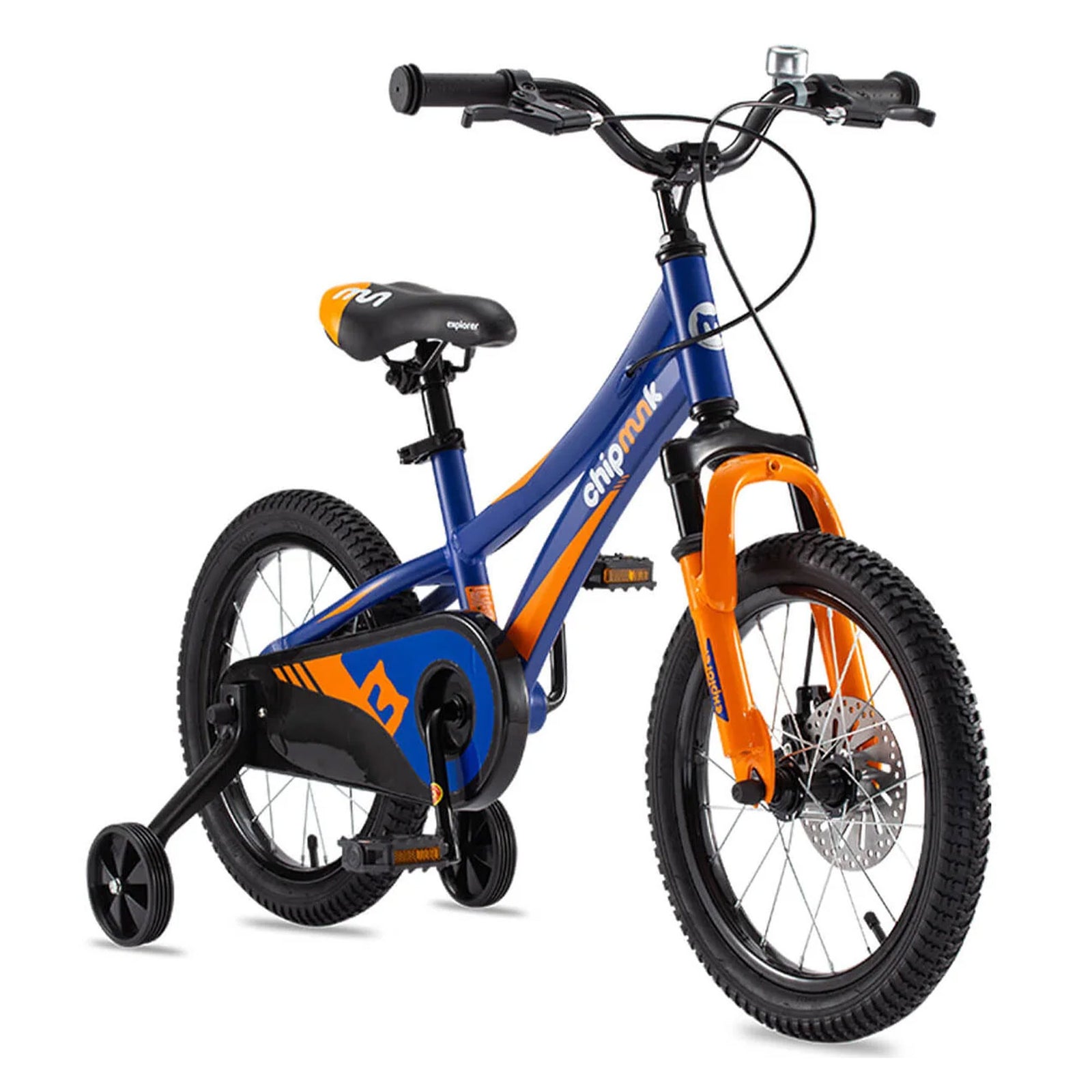 RoyalBaby Chipmunk Explorer 16" Kids Bike w/Training Wheels & Kickstand, Blue - VMInnovations