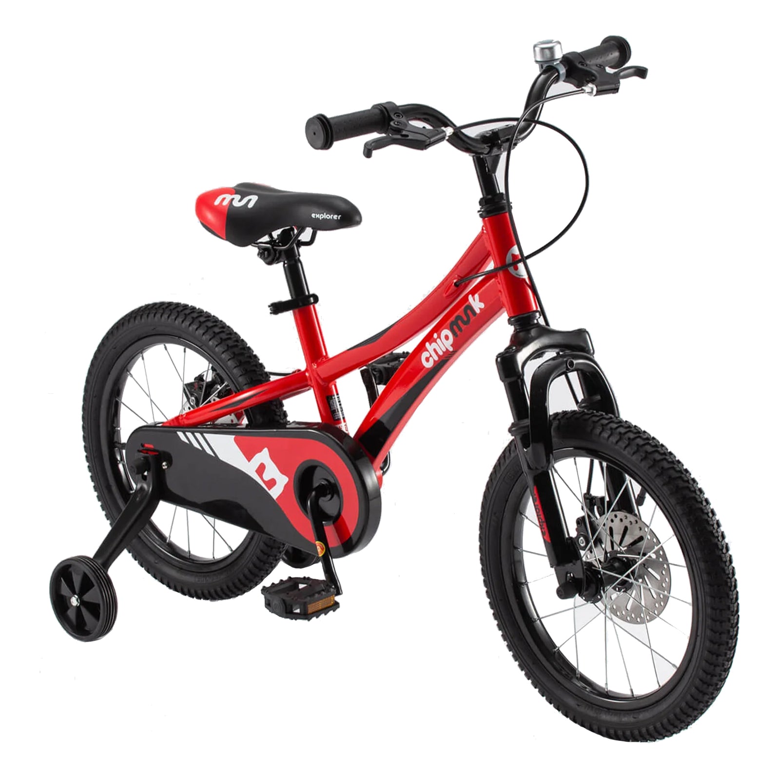 RoyalBaby Chipmunk Explorer 16" Kids Bike w/Training Wheels & Kickstand, Red - VMInnovations