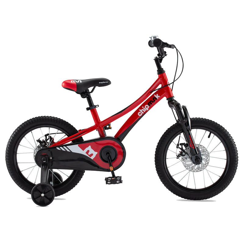 RoyalBaby Chipmunk Explorer 16" Kids Bike w/Training Wheels & Kickstand, Red
