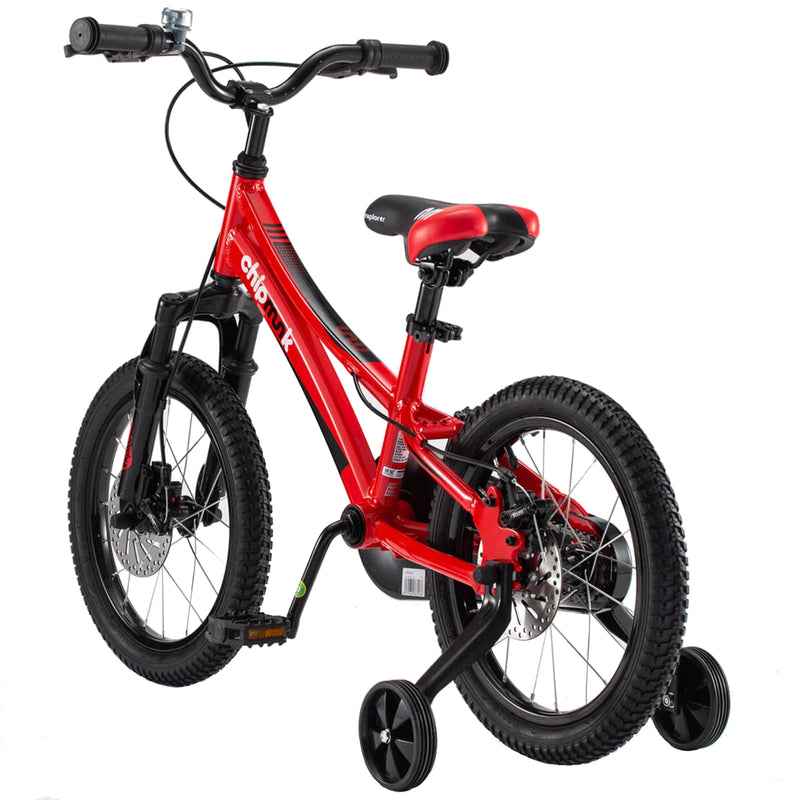 RoyalBaby Explorer 16" Kids Bike w/Training Wheels & Kickstand, Red (Used)