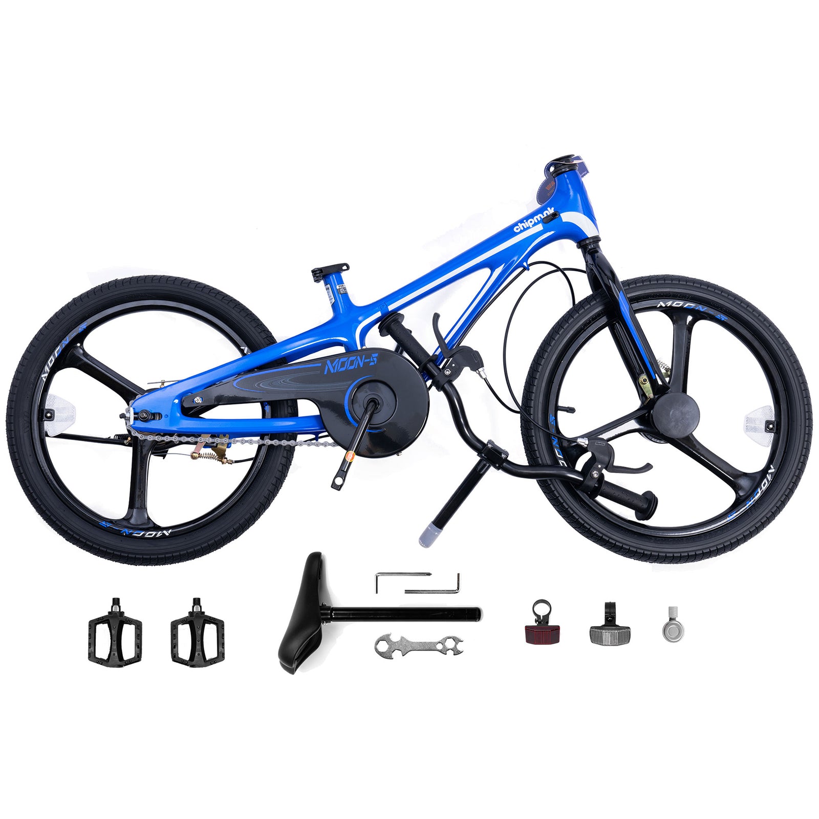RoyalBaby Moon-5 18" Kids Bicycle w/Dual Hand Brakes & Kickstand, Blue (Damaged) - VMInnovations