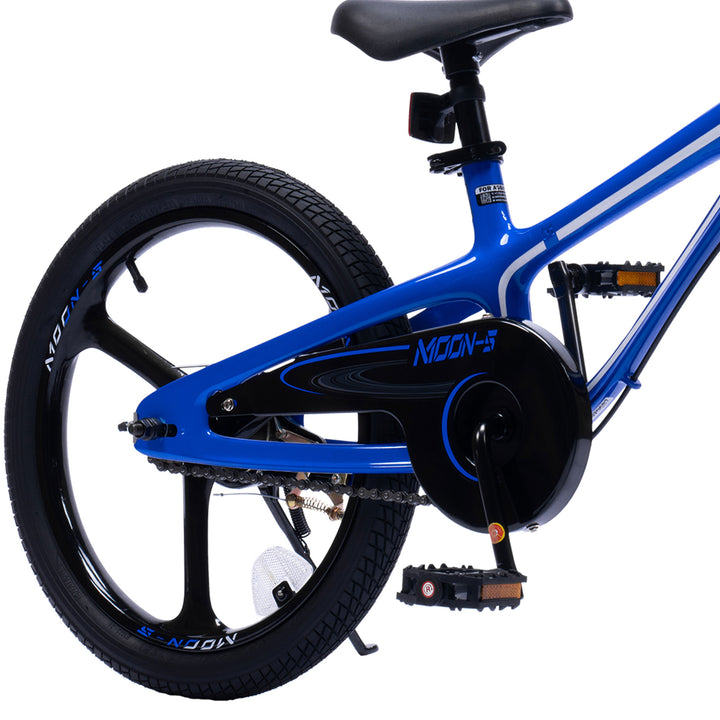 RoyalBaby Moon-5 18" Magnesium Kids Bicycle w/Dual Hand Brakes & Kickstand, Blue