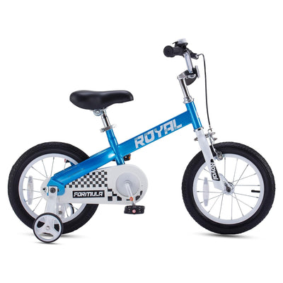 RoyalBaby Formula 14" Bike with Training Wheels & Coaster Brake, Blue (Open Box) - VMInnovations