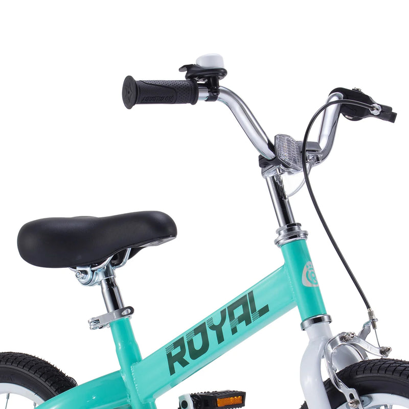 RoyalBaby Formula 14 Inch Bike with Training Wheels & Coaster Brake, Green(Used)