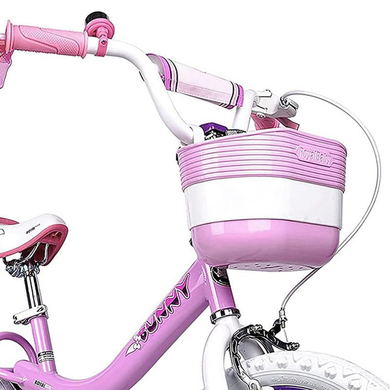 RoyalBaby Bunny 18" Bike with Kickstand, Dual Brakes, Basket & Bell, Pink (Used)