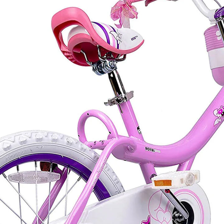 RoyalBaby 18" Kids Bike w/Kickstand, Dual Brakes, Basket & Bell, Pink (Open Box)