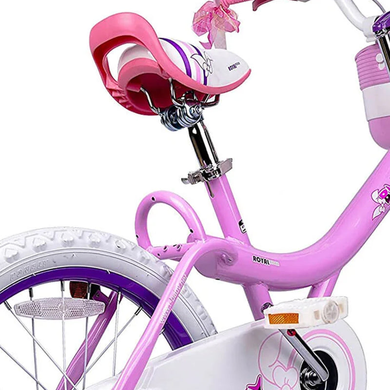 RoyalBaby Bunny 18" Bike with Kickstand, Dual Brakes, Basket & Bell, Pink (Used)