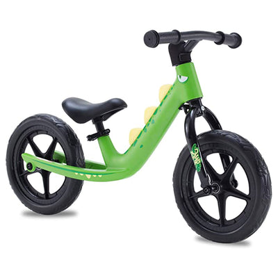 RoyalBaby Dinosaur 12 Inch Magnesium Frame Toddler Kids Balance Bike, Green