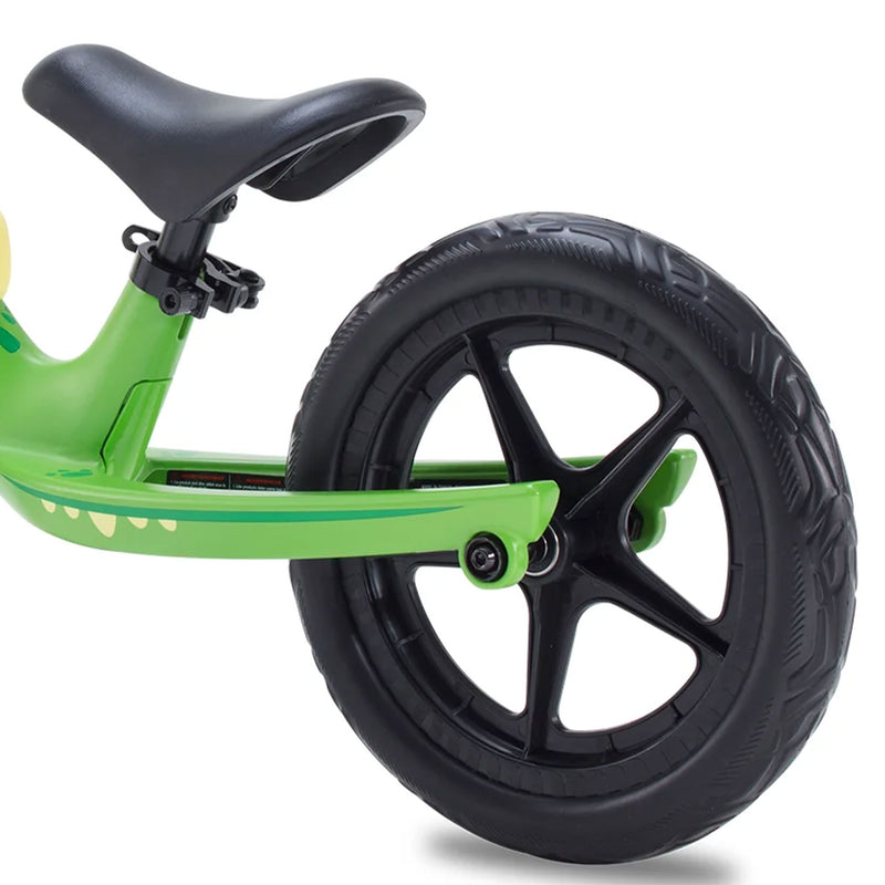 RoyalBaby Dinosaur 12 Inch Magnesium Frame Toddler Kids Balance Bike, Green