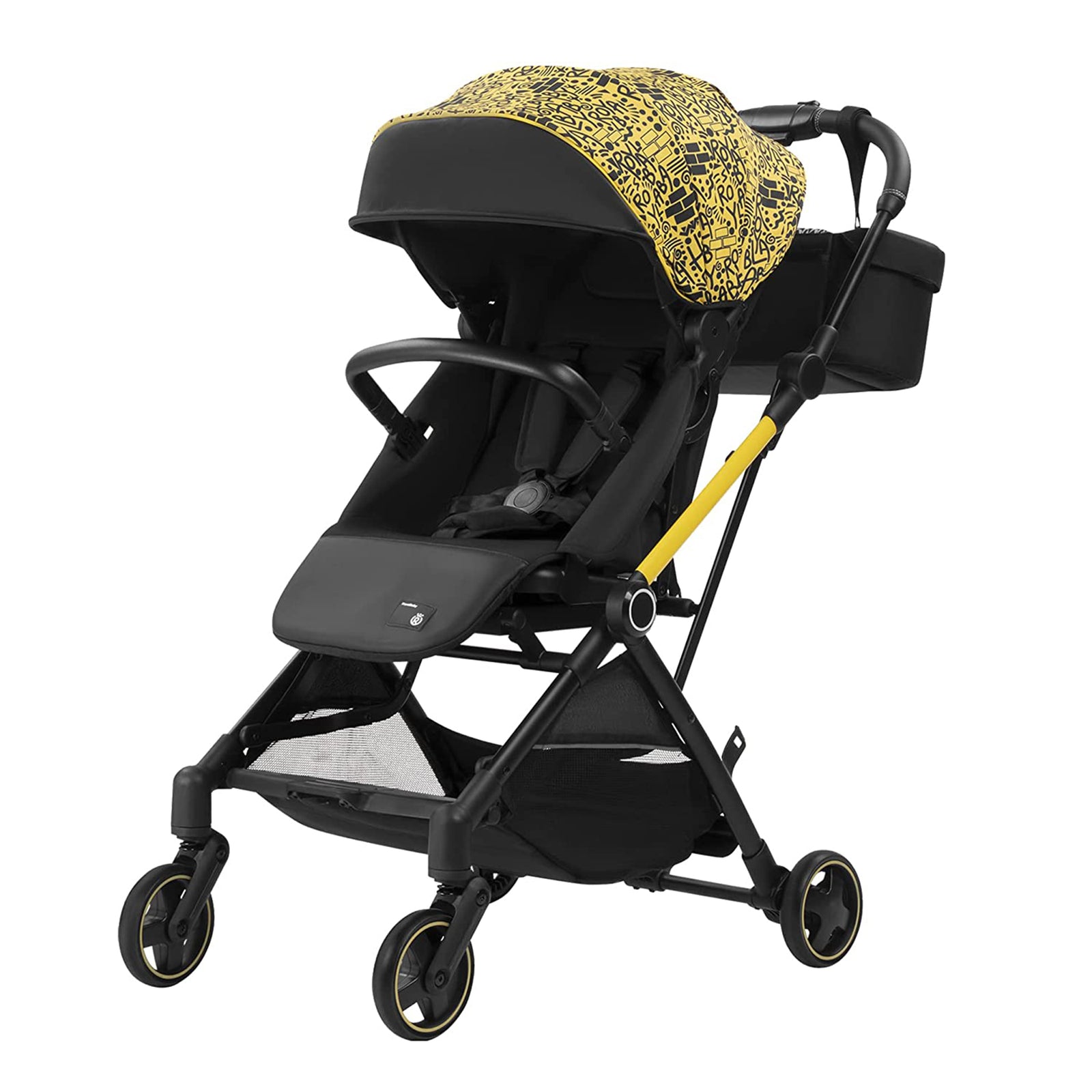 RoyalBaby 360 Reversible Seat Compact Portable Travel Stroller, Black/Yellow - VMInnovations