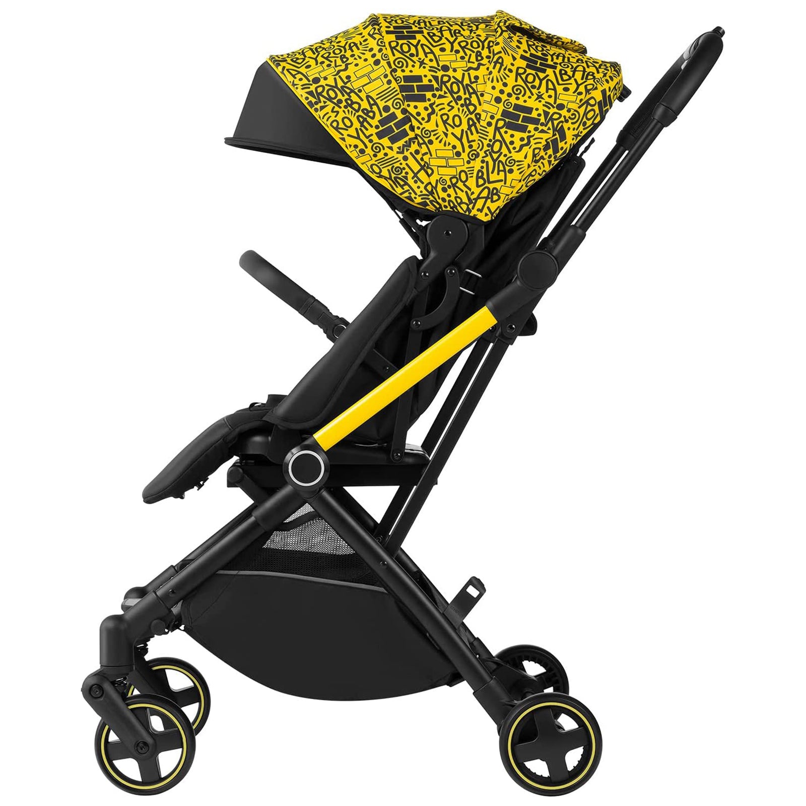 RoyalBaby 360 Reversible Seat Compact Portable Travel Stroller, Black/Yellow - VMInnovations