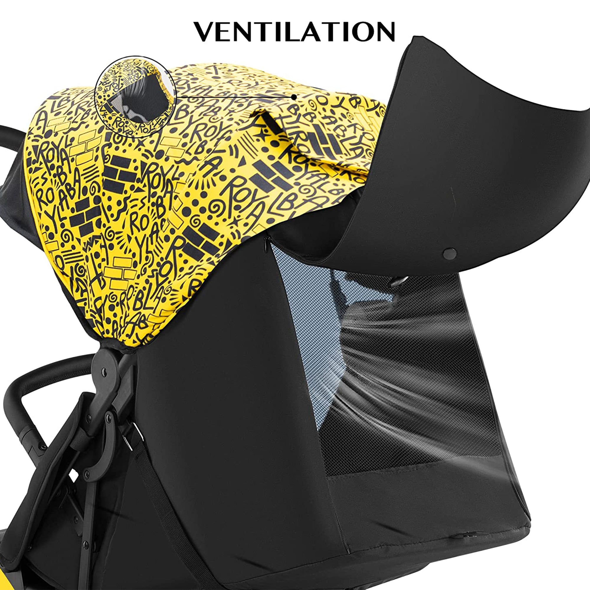 RoyalBaby 360 Reversible Seat Compact Portable Travel Stroller, Black/Yellow - VMInnovations