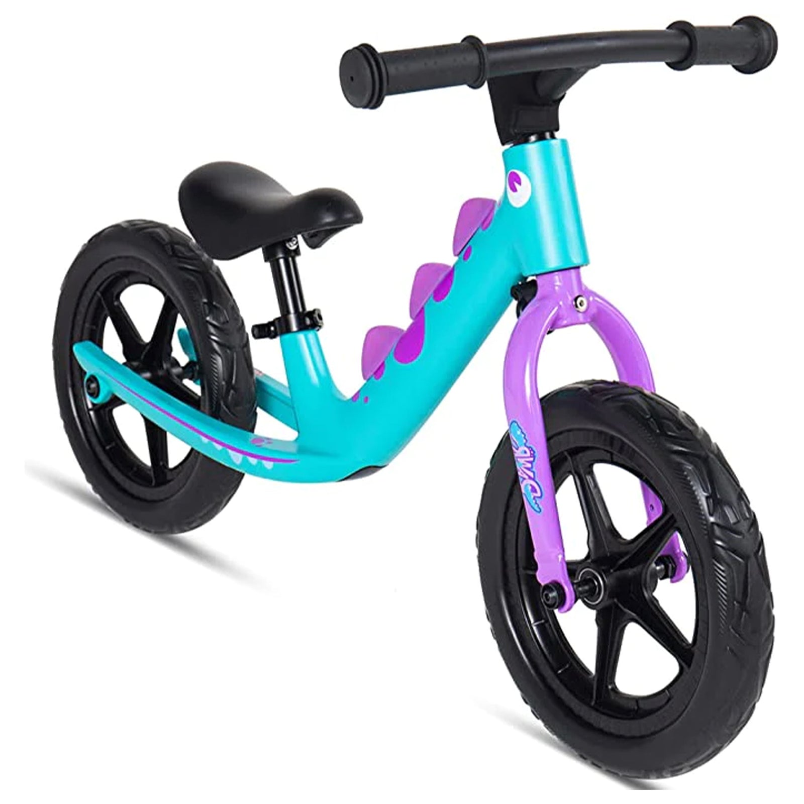 RoyalBaby Dinosaur 12 Inch Magnesium Frame Toddler Kids Balance Bike, Teal - VMInnovations