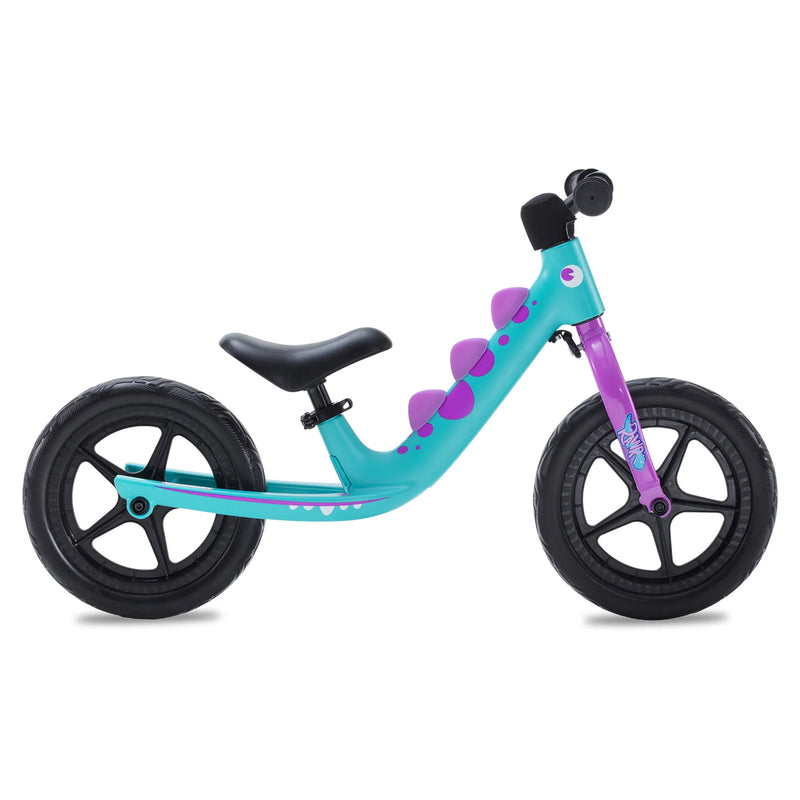 RoyalBaby Dinosaur 12 Inch Magnesium Frame Toddler Kids Balance Bike, Teal