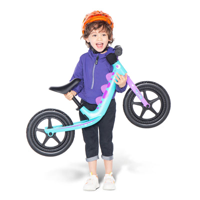 RoyalBaby Dinosaur 12 Inch Frame Toddler Kids Balance Bike, Teal (Used) - VMInnovations