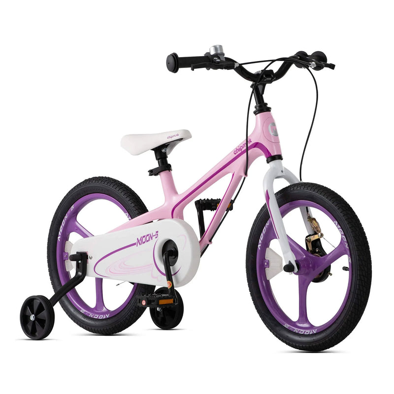 RoyalBaby Moon-5 16" Magnesium Kids Bicycle w/Training Wheels & Kickstand, Pink