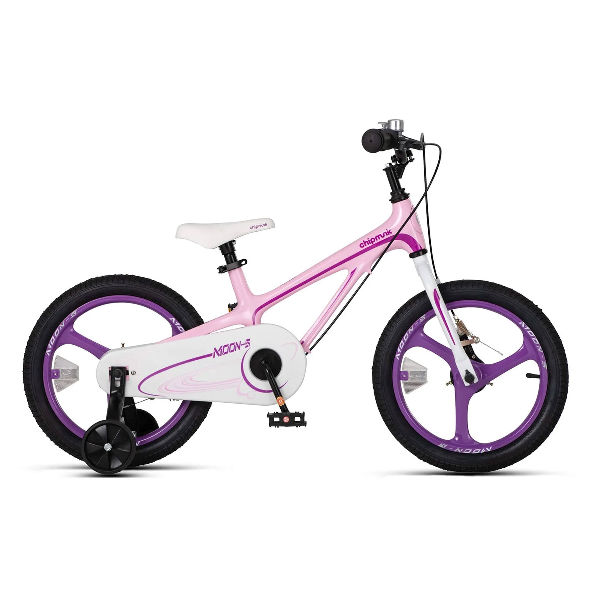 RoyalBaby Moon-5 16" Magnesium Kids Bicycle w/Training Wheels & Kickstand, Pink - VMInnovations