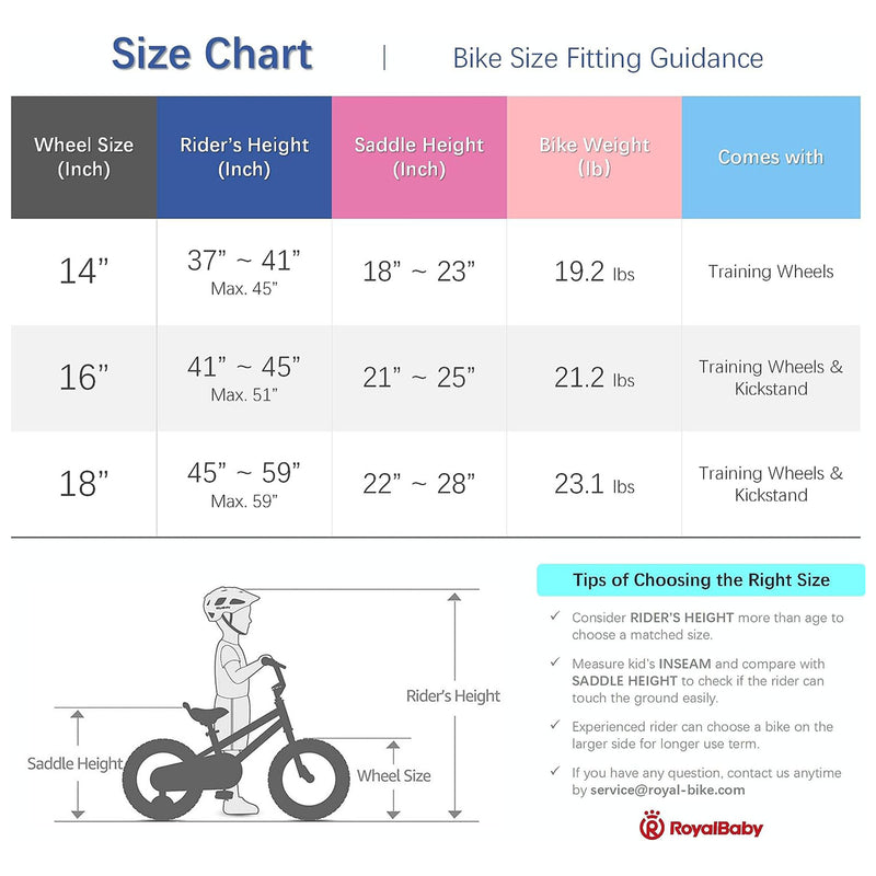 RoyalBaby Moon-5 16" Kids Bicycle w/Training Wheels & Kickstand, Pink (Open Box)