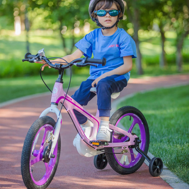 RoyalBaby Moon-5 16" Magnesium Kids Bicycle w/Training Wheels & Kickstand, Pink