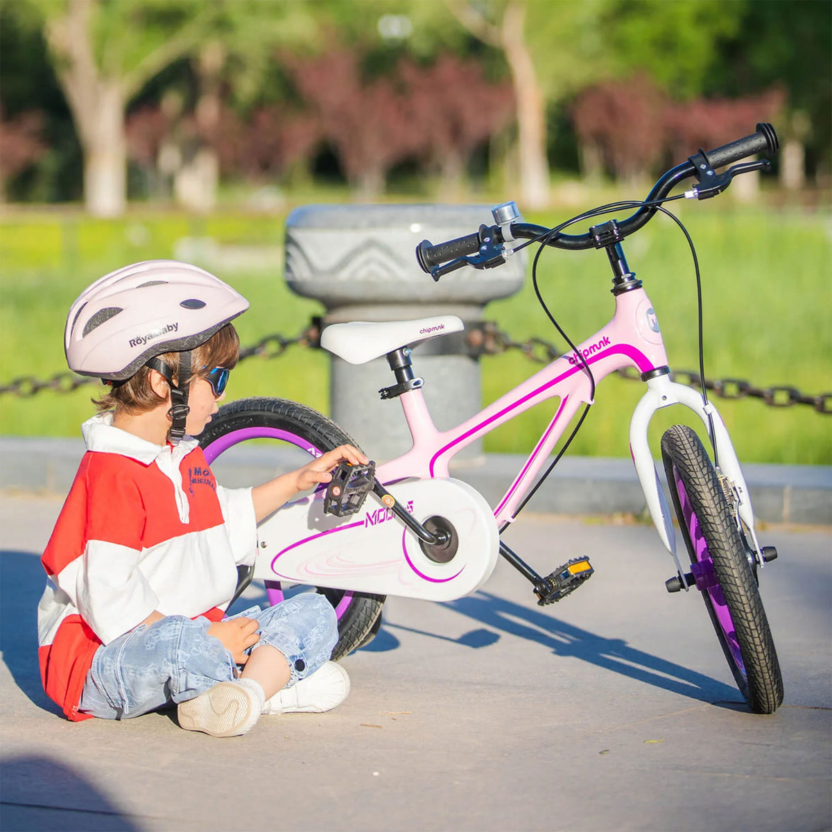 RoyalBaby Moon-5 16" Kids Bicycle w/Training Wheels & Kickstand, Pink (Used)