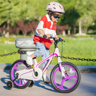 RoyalBaby Moon-5 16" Kids Bicycle w/Training Wheels & Kickstand, Pink (Open Box) - VMInnovations