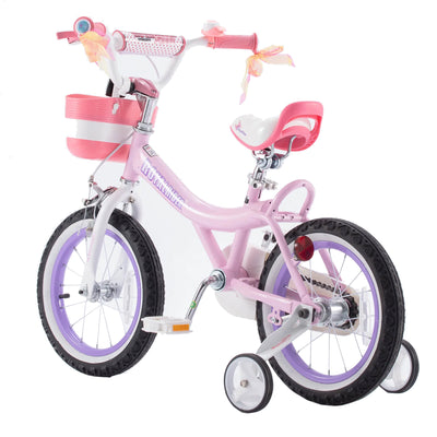 RoyalBaby Jenny 14" Kids Bike w/Training Wheels, Basket & Bell, Pink EL (Used) - VMInnovations
