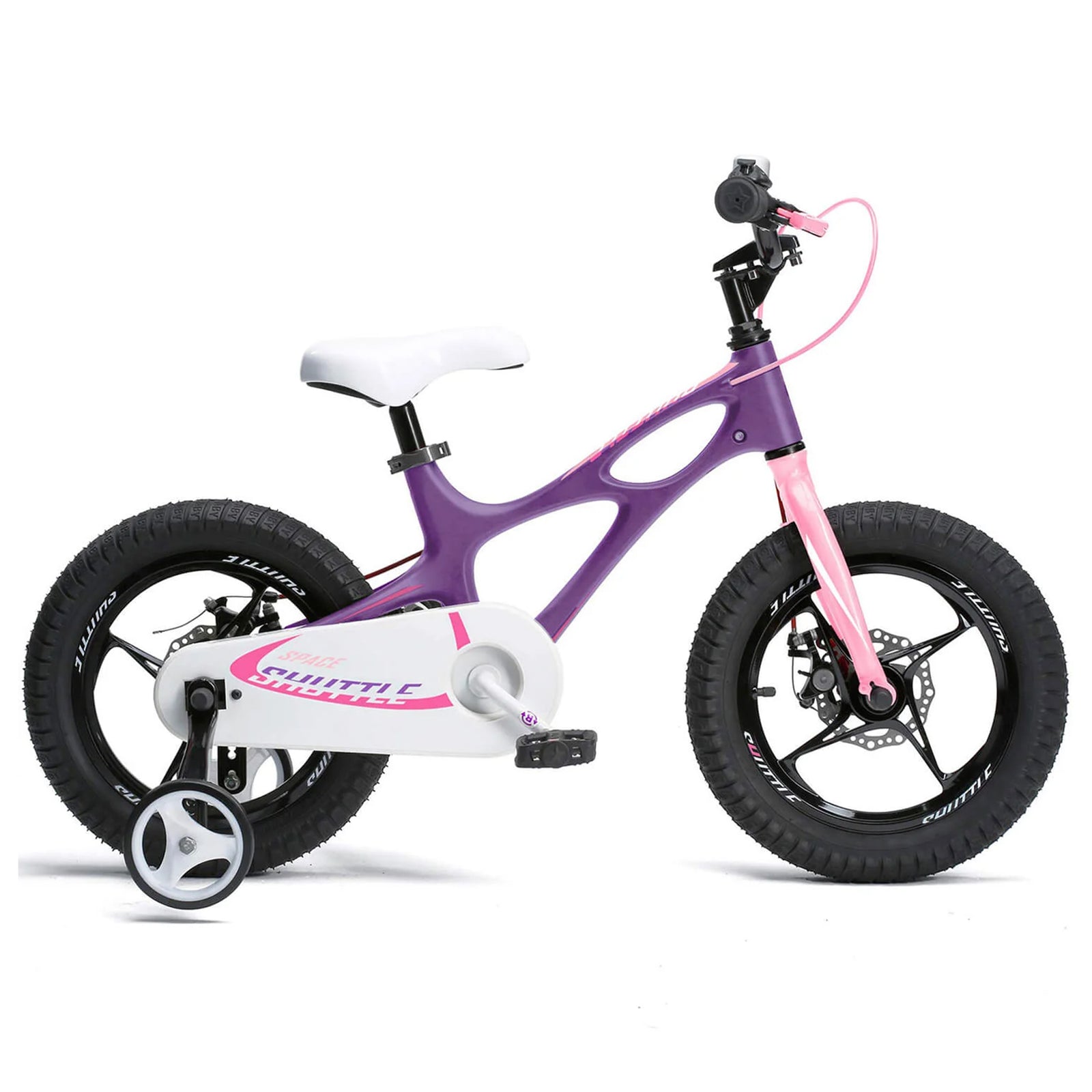 RoyalBaby Space Shuttle 16" Magnesium Alloy Kids Bicycle w/2 Disc Brakes, Purple - VMInnovations