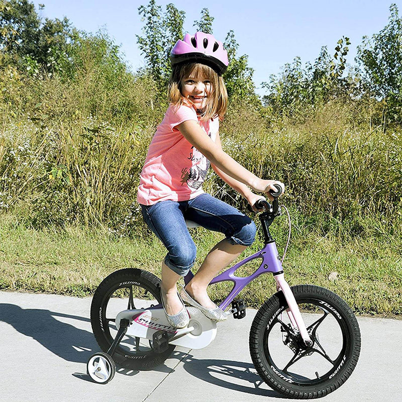 RoyalBaby Space Shuttle 16" Magnesium Alloy Kids Bicycle w/2 Disc Brakes, Purple