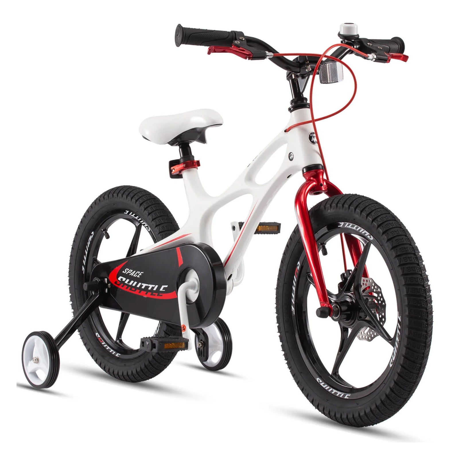 RoyalBaby Space Shuttle 16" Magnesium Alloy Kids Bicycle, White & Red (Open Box) - VMInnovations