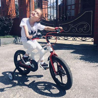 RoyalBaby Space Shuttle 16" Magnesium Alloy Kids Bicycle, White & Red (Open Box) - VMInnovations