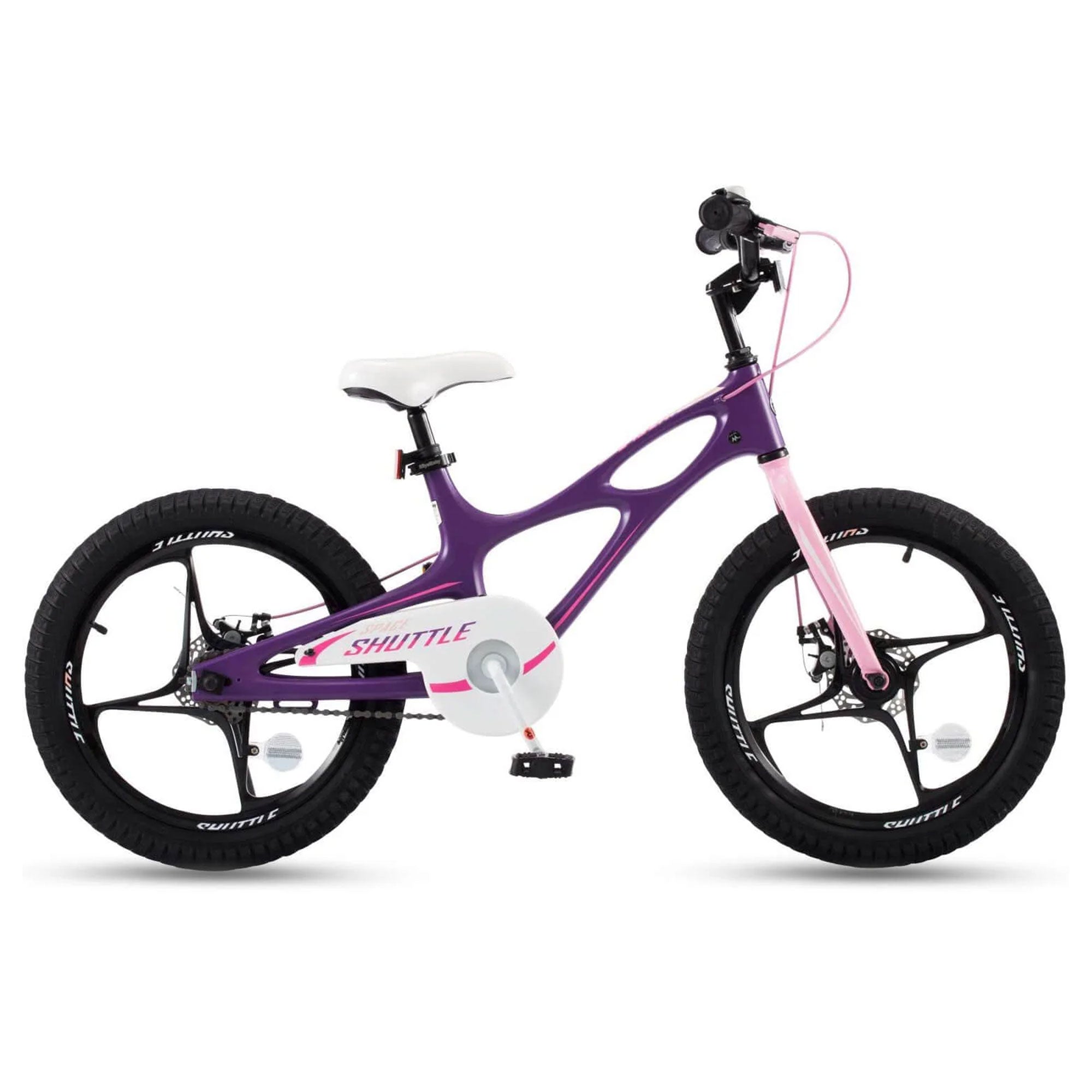 RoyalBaby Space Shuttle 18" Magnesium Alloy Kids Bicycle w/2 Disc Brakes, Purple - VMInnovations