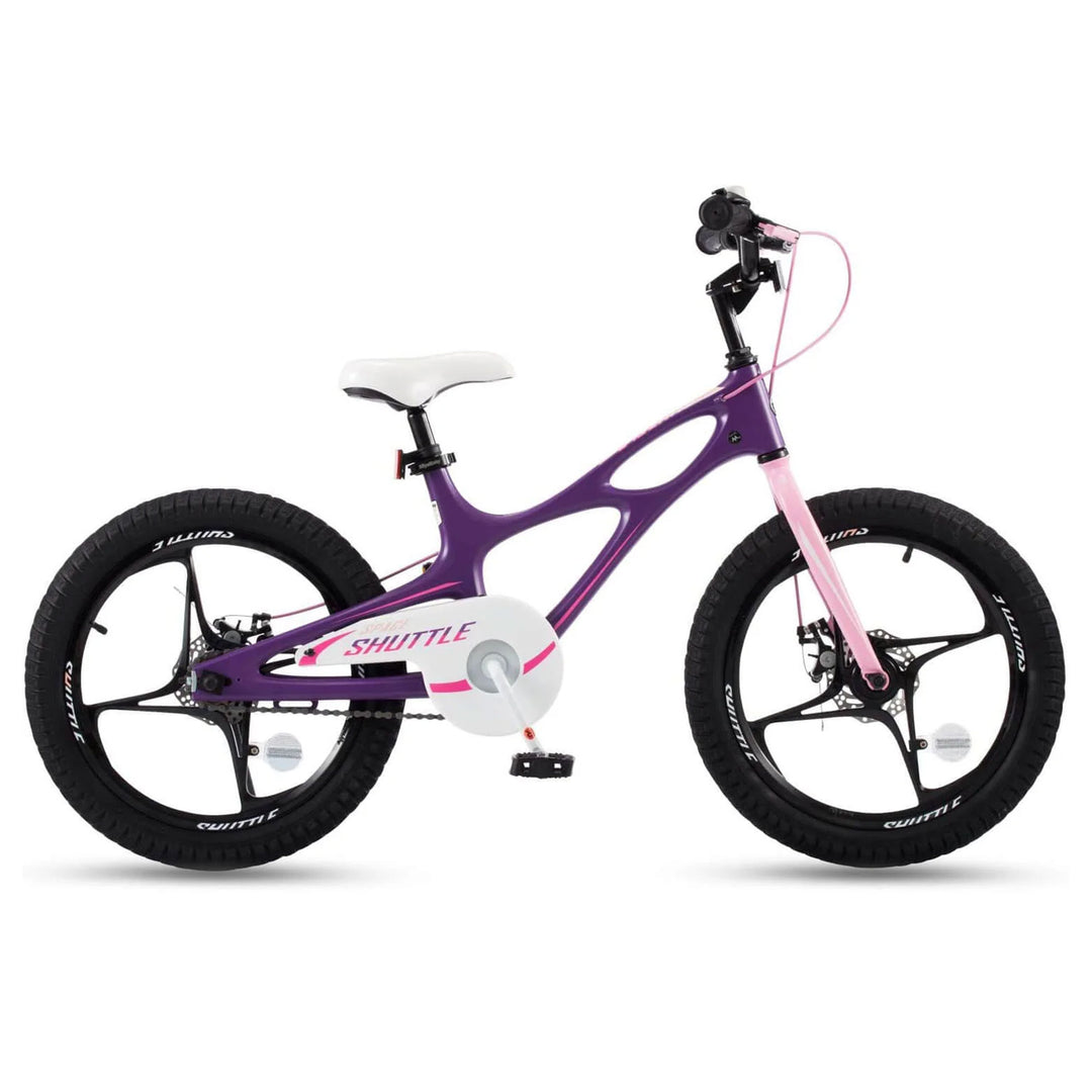 RoyalBaby Space Shuttle 18" Alloy Kids Bicycle w/2 Disc Brakes, Purple(Open Box)