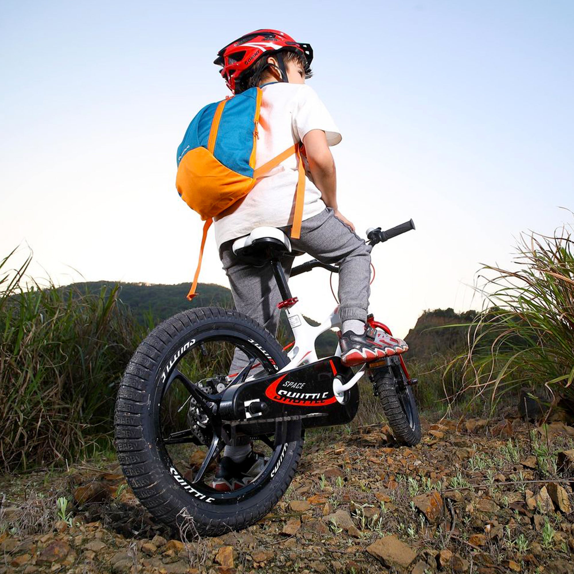 RoyalBaby Space Shuttle 18" Alloy Kids Bicycle w/2 Disc Brakes, White (Open Box) - VMInnovations
