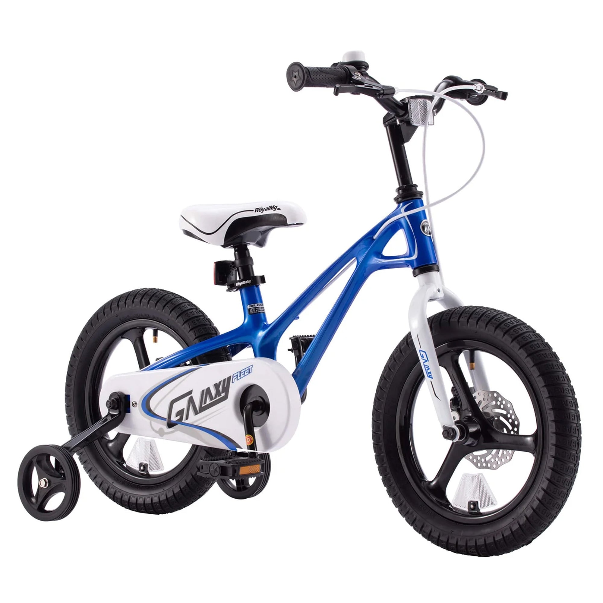 RoyalBaby RoyalMg Galaxy Fleet 14 Inch Kids Bicycle with Training Wheels, Blue - VMInnovations