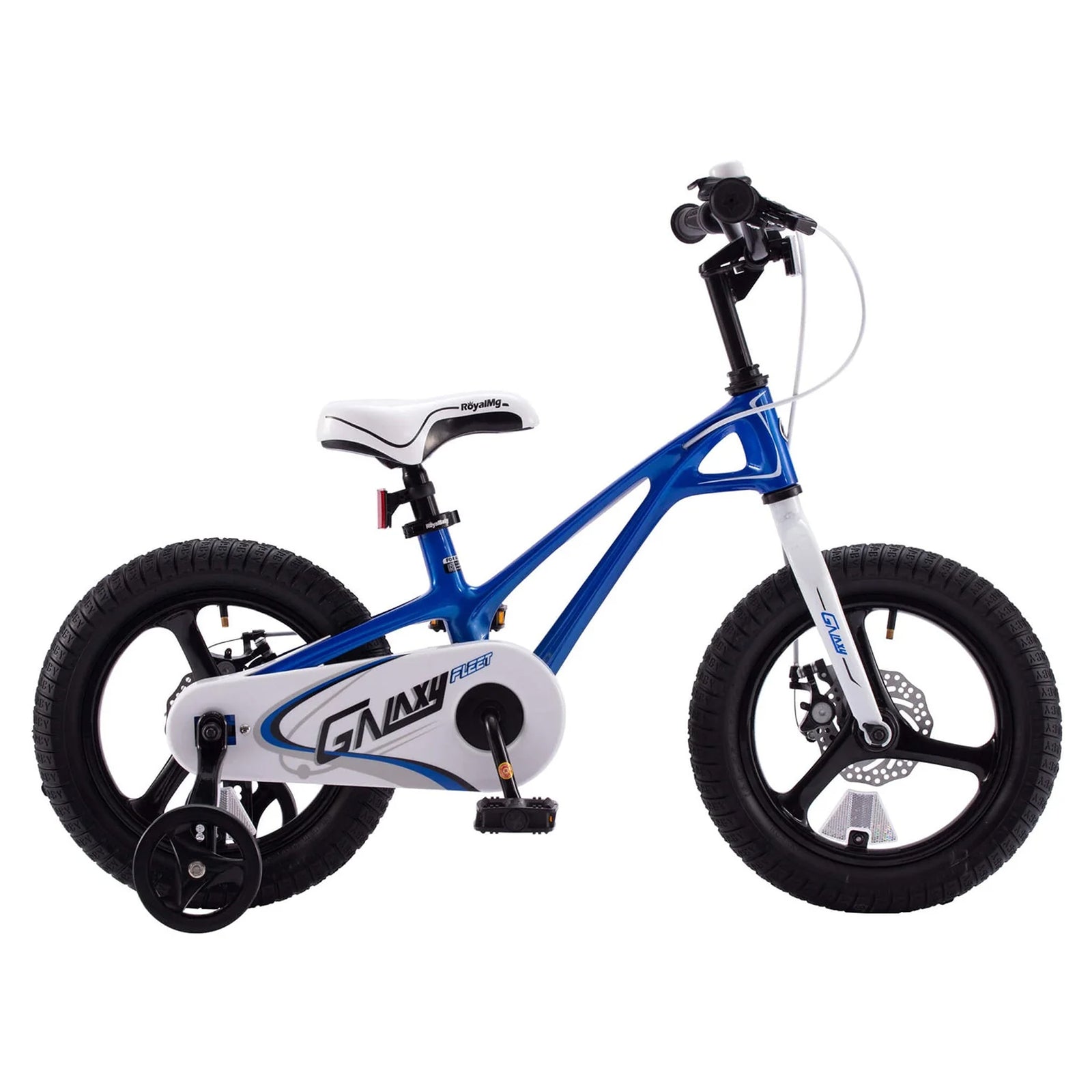 RoyalBaby RoyalMg Galaxy Fleet 14 Inch Kids Bicycle with Training Wheels, Blue - VMInnovations