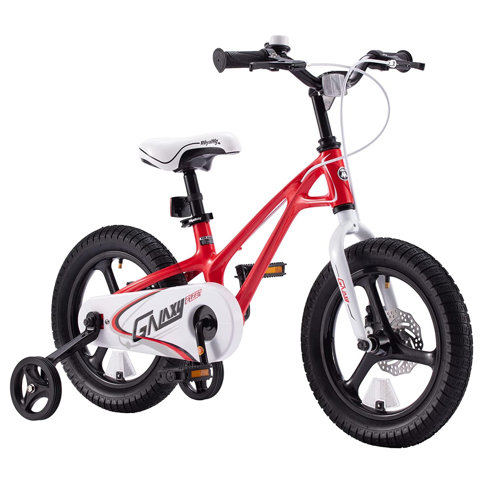 RoyalBaby RoyalMg Galaxy Fleet 14 Inch Kids Bicycle with Training Wheels, Red - VMInnovations