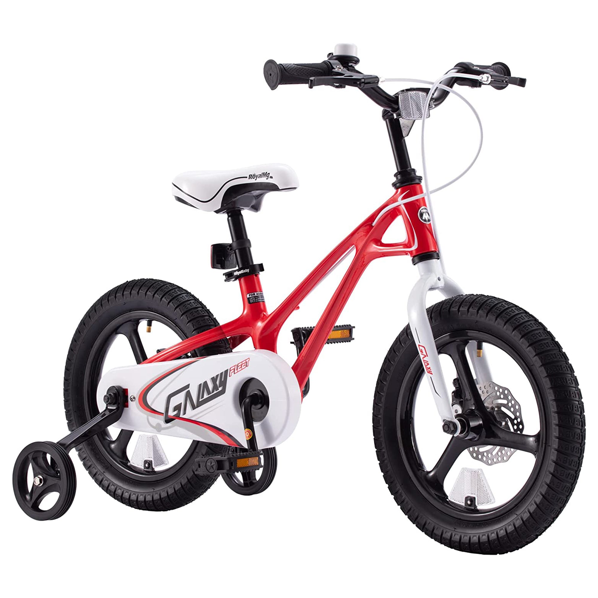 RoyalBaby Galaxy Fleet 14 Inch Kids Bicycle with Training Wheels, Red (Open Box) - VMInnovations