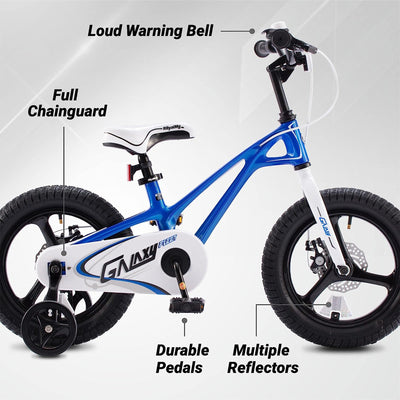 RoyalBaby RoyalMg Galaxy Fleet 16" Bicycle with Training Wheels, Blue (Used) - VMInnovations