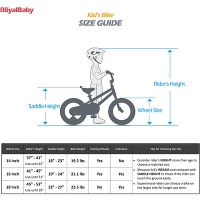 RoyalBaby RoyalMg Galaxy Fleet 16" Bicycle with Training Wheels, Blue (Used) - VMInnovations