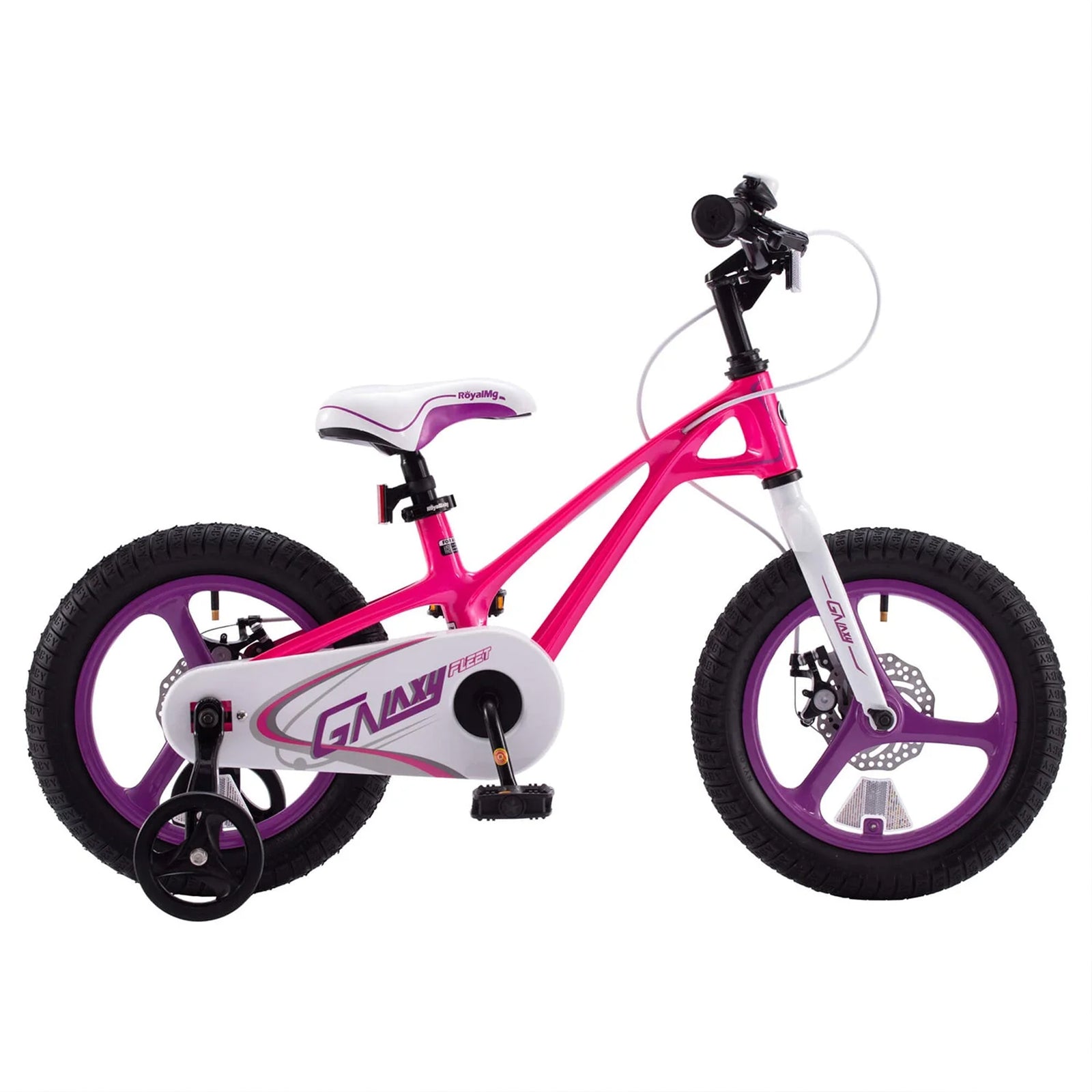 RoyalBaby RoyalMg Galaxy Fleet 16" Kids Bicycle with Training Wheels, Fuchsia - VMInnovations