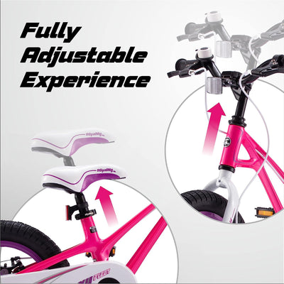 RoyalBaby RoyalMg Galaxy Fleet 16" Bicycle w/ Training Wheels, Fuchsia(Open Box) - VMInnovations
