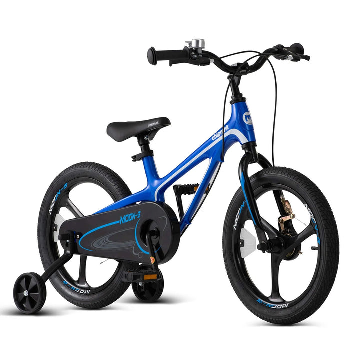 RoyalBaby Moon-5 14" Alloy Kids Bicycle with Training Wheels, Blue (For Parts)