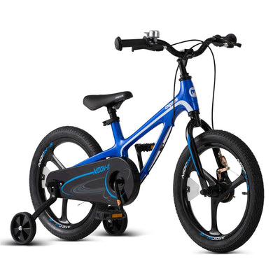 RoyalBaby Moon-5 14" Magnesium Alloy Kids Bicycle with Training Wheels, Blue