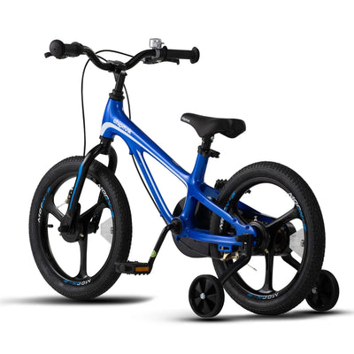 RoyalBaby Moon-5 14" Alloy Kids Bicycle with Training Wheels, Blue (Open Box) - VMInnovations