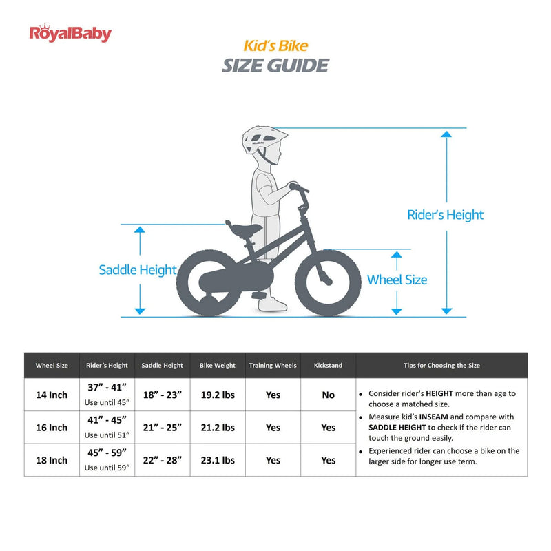 RoyalBaby Moon-5 16" Kids Bicycle w/Training Wheels & Kickstand, Red (Open Box)