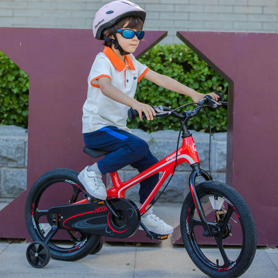 RoyalBaby Moon-5 16" Magnesium Kids Bicycle w/Training Wheels & Kickstand, Red