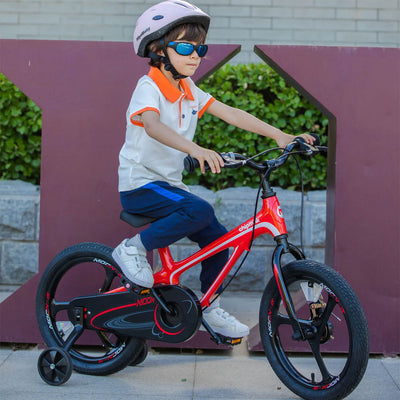 RoyalBaby Moon-5 16" Magnesium Bicycle w/Training Wheels & Kickstand, Red (Used) - VMInnovations