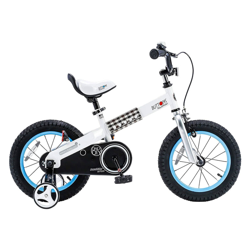 RoyalBaby Buttons 16 Inch Kids Bike w/Kickstand and Training Wheels, Blue (Used)