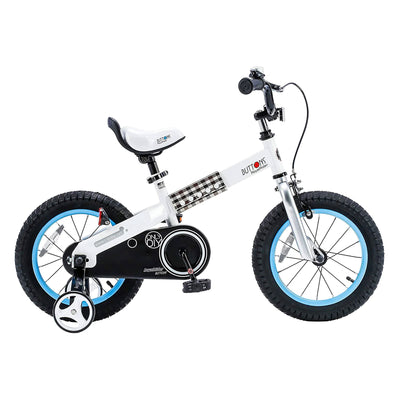 RoyalBaby Buttons 16" Kids Bike with Kickstand & Training Wheels, Blue(Open Box) - VMInnovations