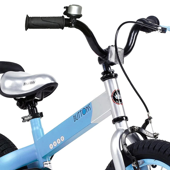 RoyalBaby Buttons 16'' Bike w/Kickstand & Training Wheels, Matte Blue (Used) - VMInnovations